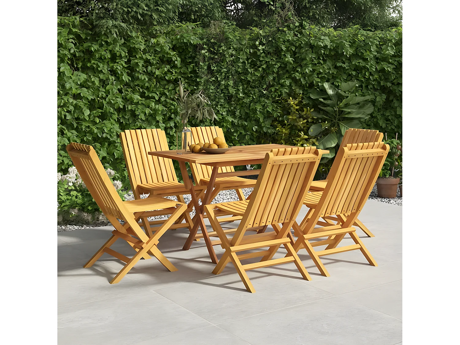 Chaises de jardin pliantes lot de 6 47x47x89 bois massif teck