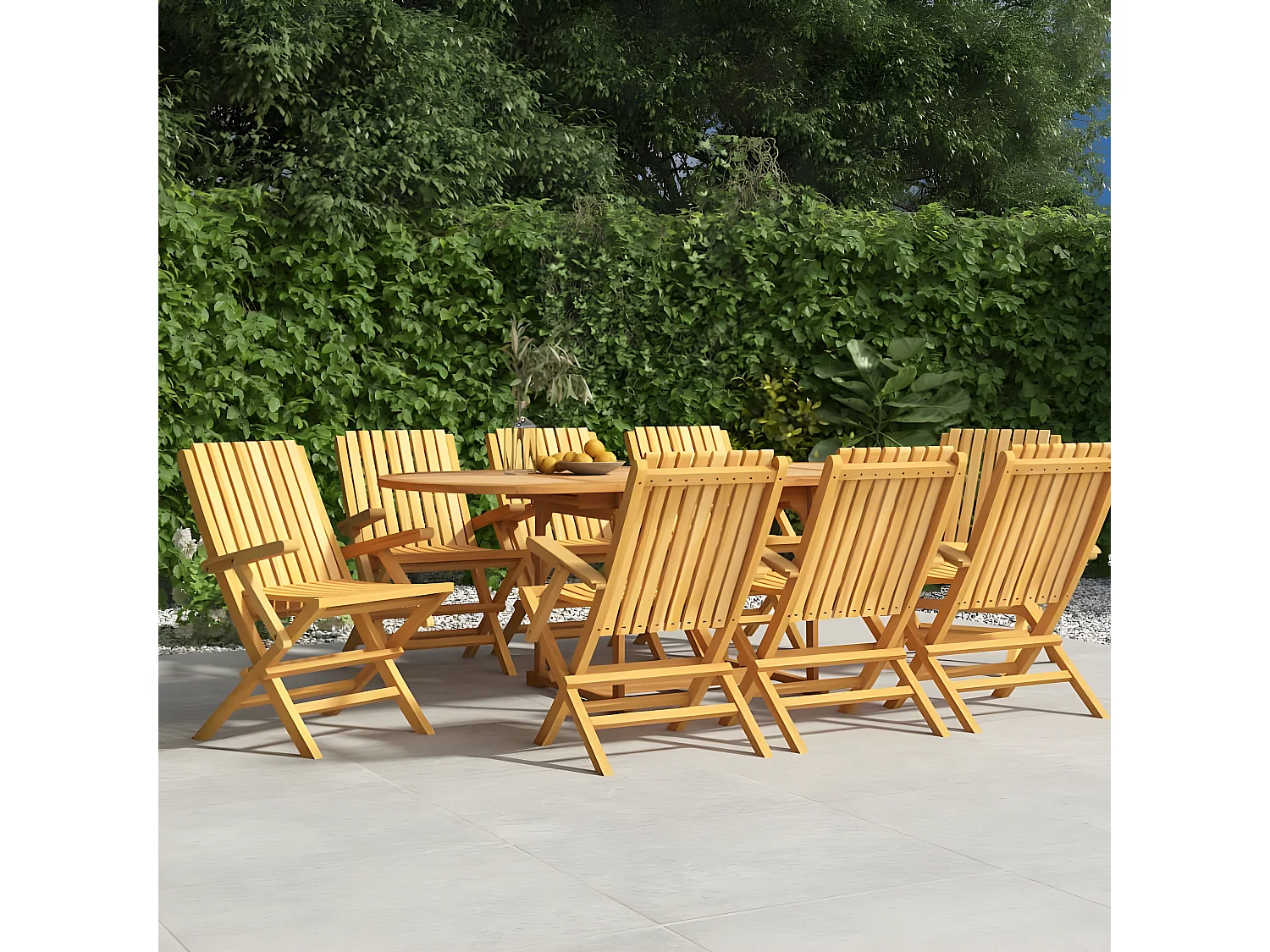 Chaises de jardin pliantes lot de 8 61x67x90 bois massif teck