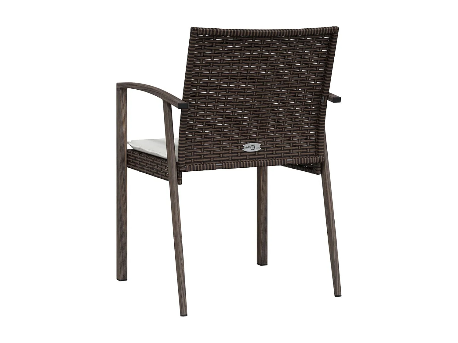 Chaises de jardin coussins lot de 4 marron 56,5x57x83 rotin