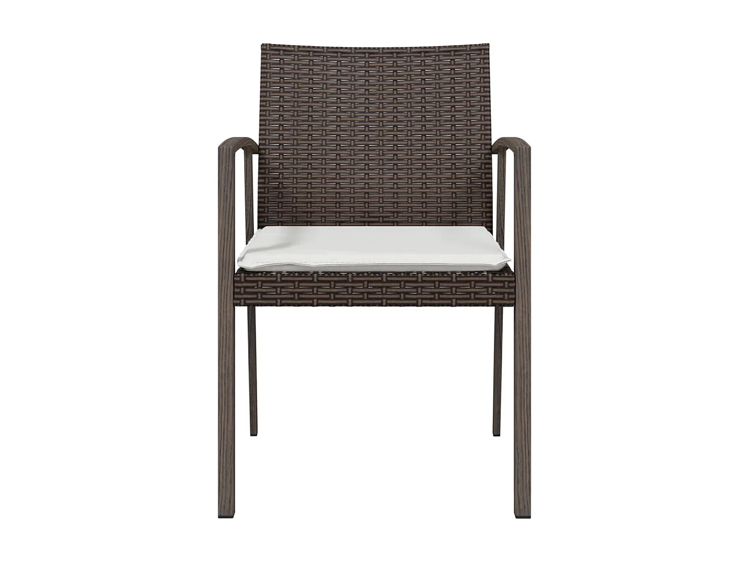 Chaises de jardin coussins lot de 4 marron 56,5x57x83 rotin