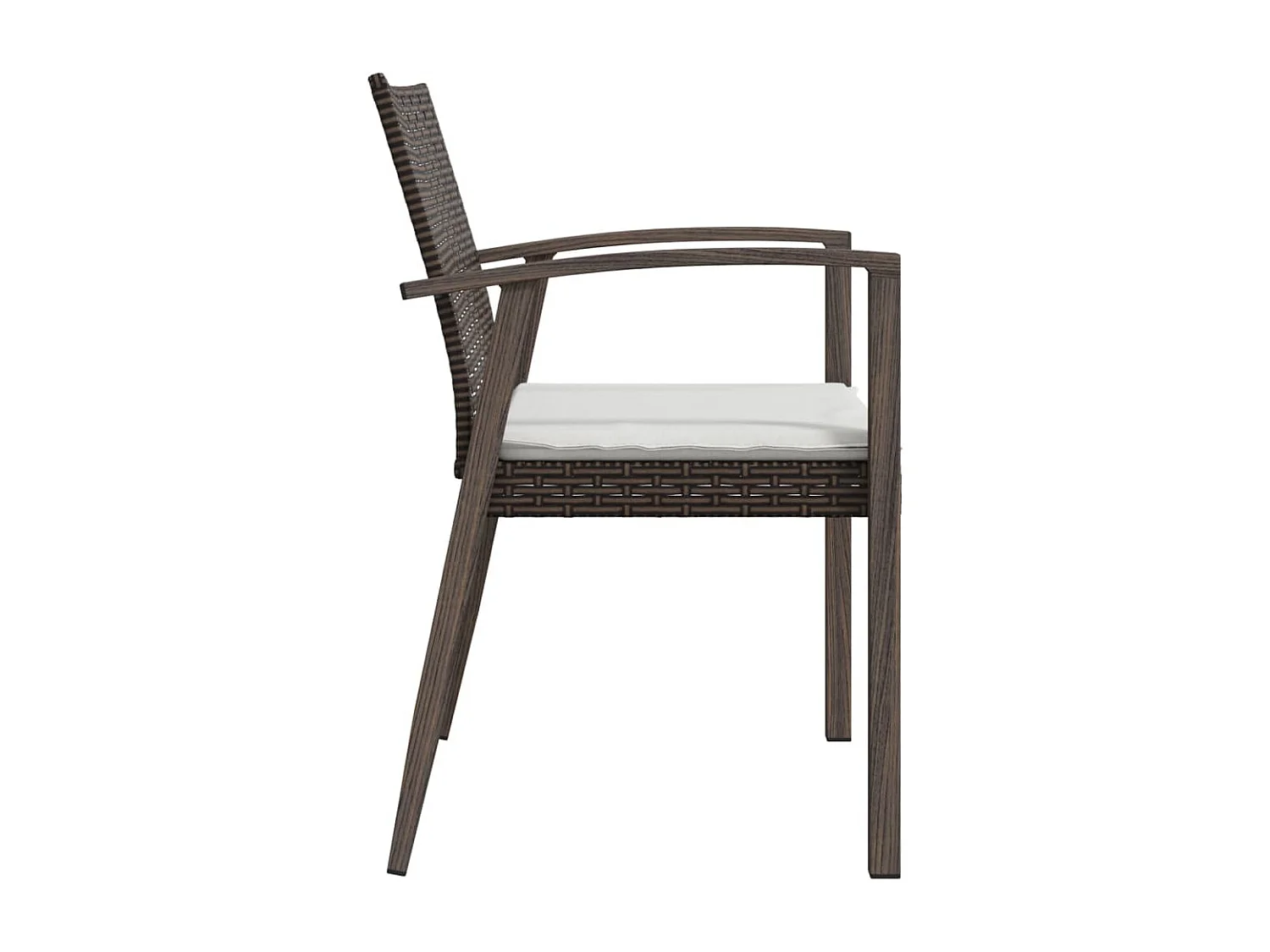 Chaises de jardin coussins lot de 4 marron 56,5x57x83 rotin