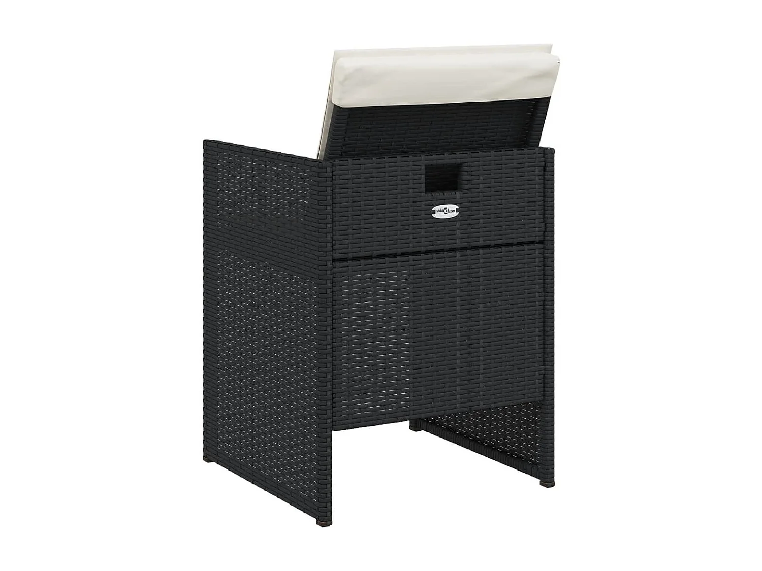 Chaises de jardin lot de 4 avec coussins noir résine tressée