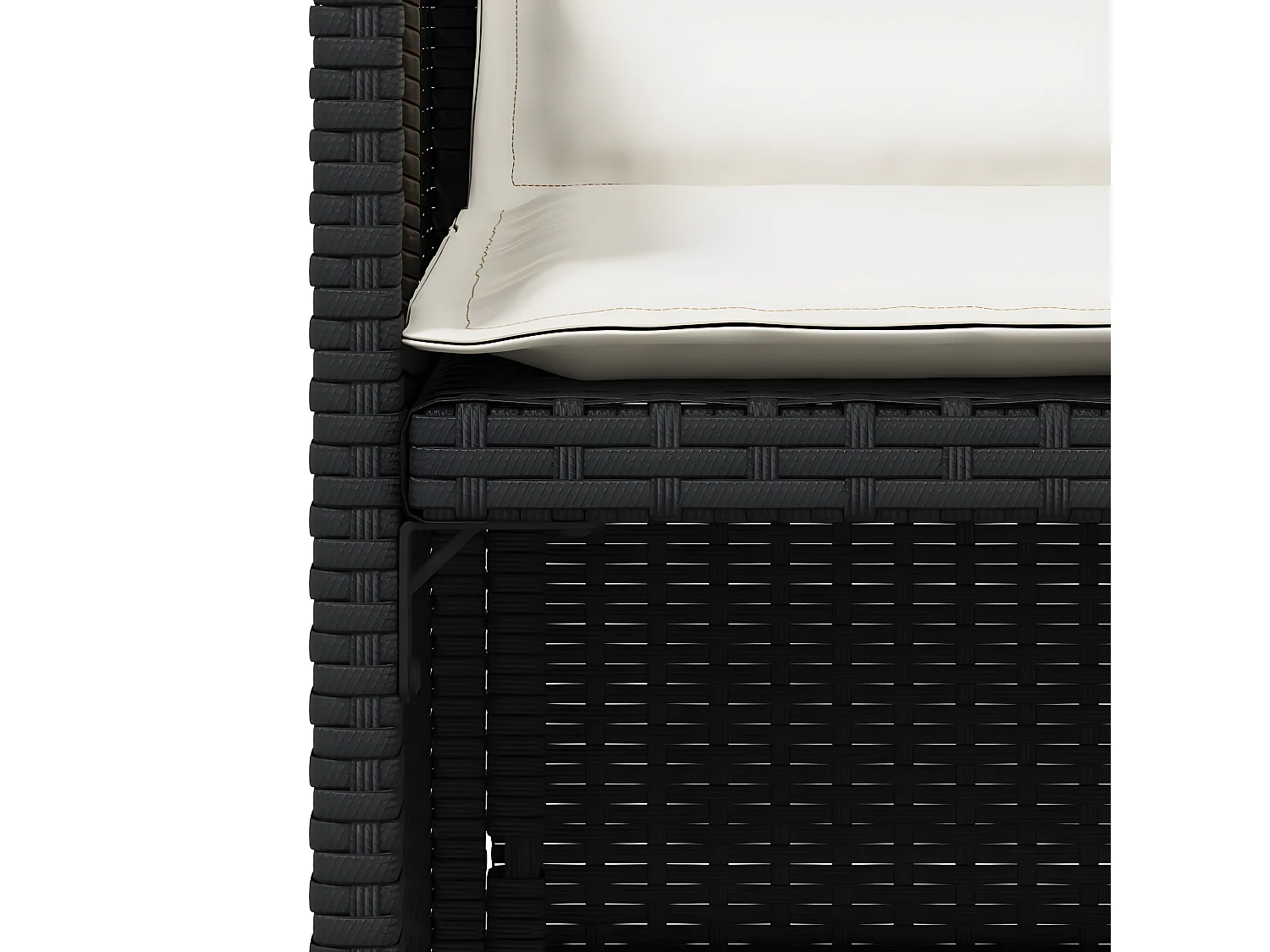 Chaises de jardin lot de 4 avec coussins noir résine tressée