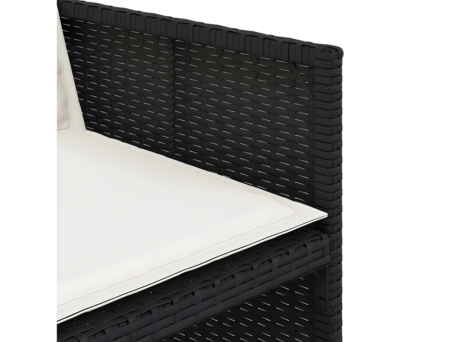 Chaises de jardin lot de 4 avec coussins noir résine tressée