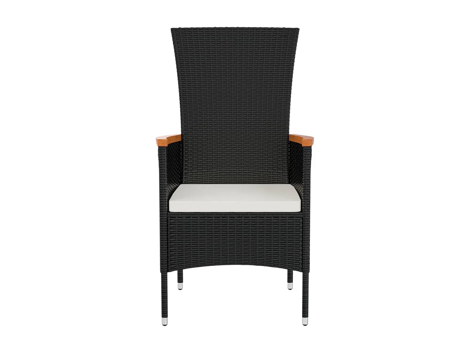 Chaises de jardin 2 pcs avec coussins Résine tressée Noir