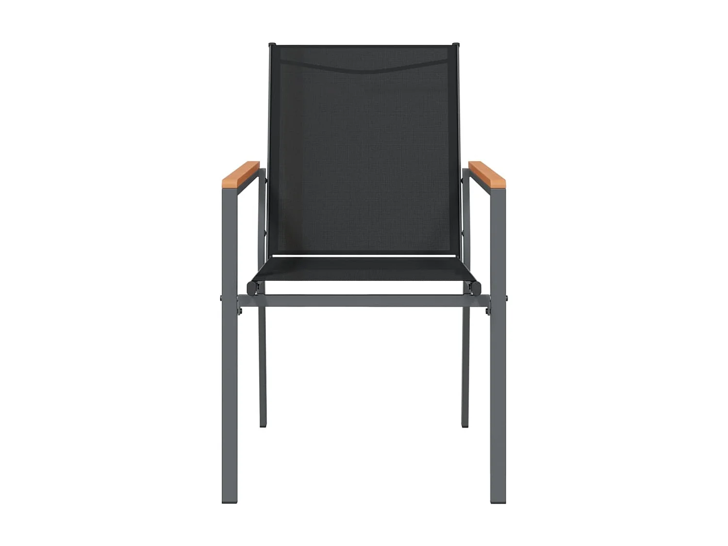 Chaises de jardin lot de 4 noir 55x61,5x90 textilène et acier