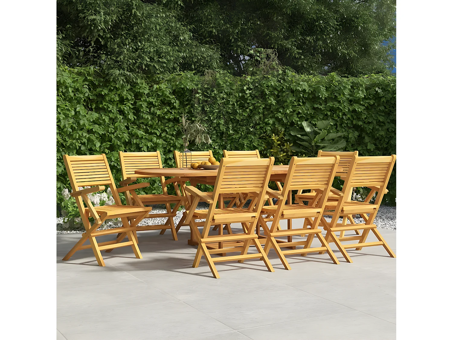 Chaises de jardin pliantes lot de 8 55x62x90 bois massif teck