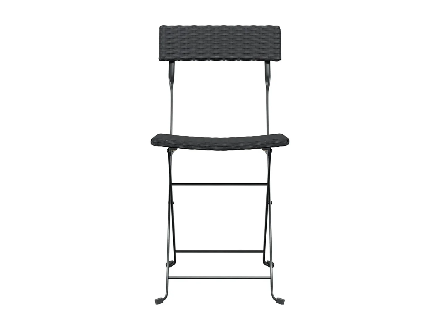 Chaises de bistrot pliantes lot de 2 Noir Résine tressée acier