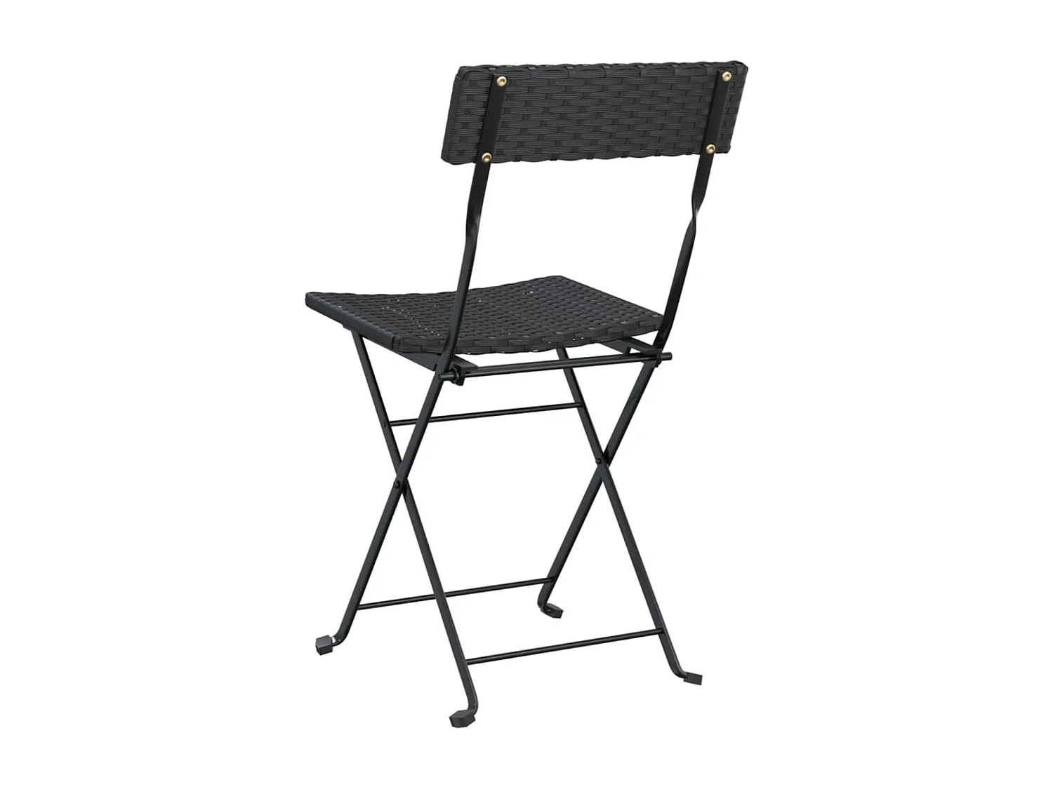 Chaises de bistrot pliantes lot de 2 Noir Résine tressée acier