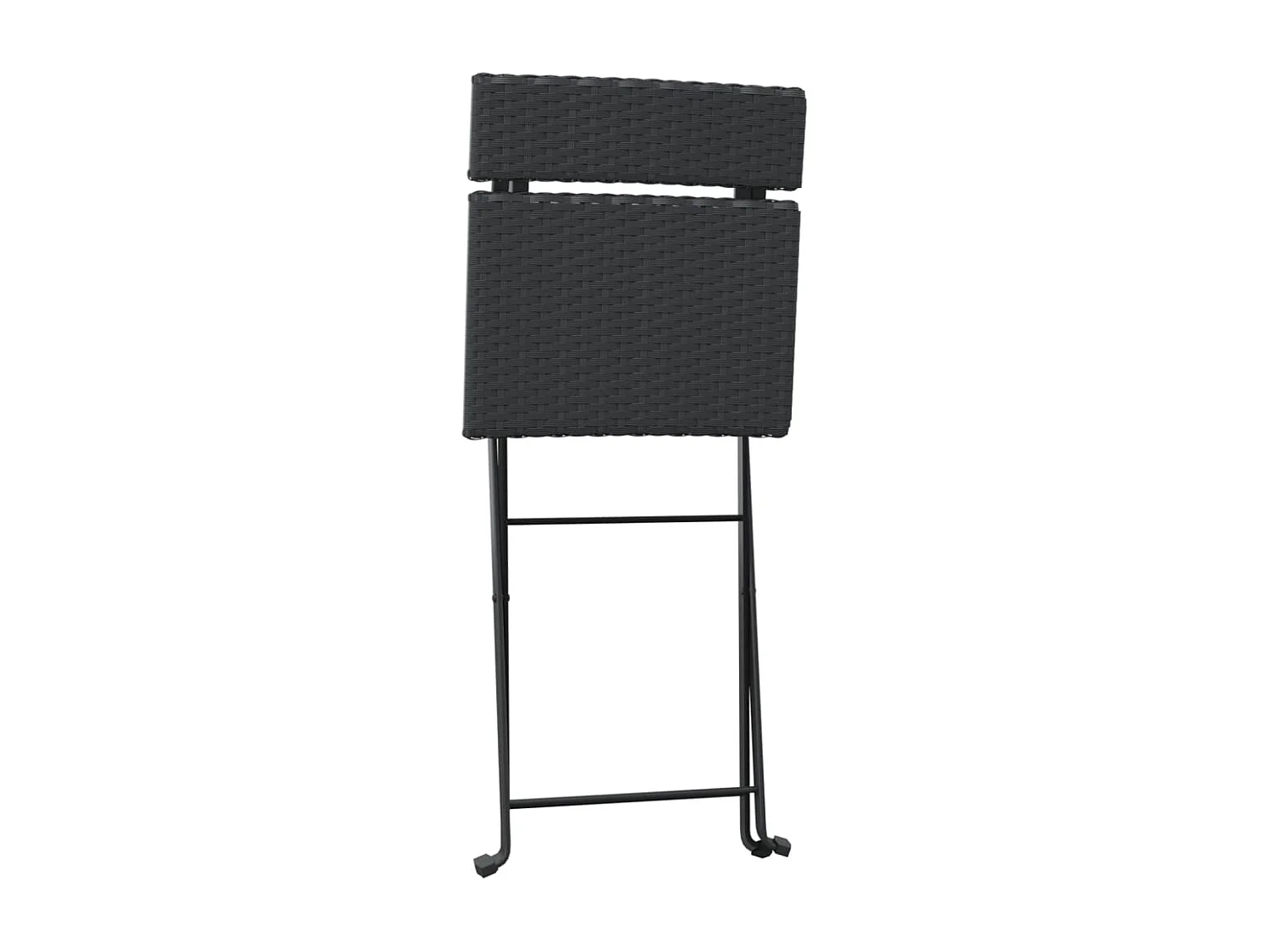 Chaises de bistrot pliantes lot de 2 Noir Résine tressée acier