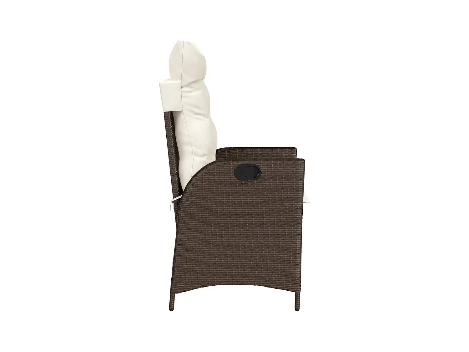 Chaises inclinables de jardin lot de 2 et coussins marron rotin