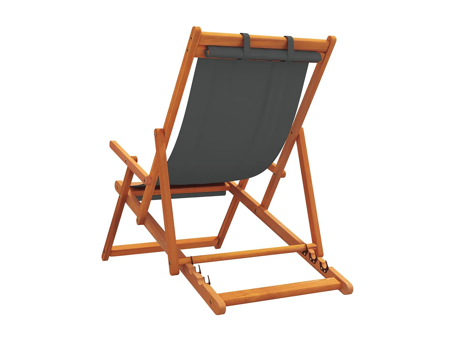 Chaises de plage pliables lot de 2 gris tissu