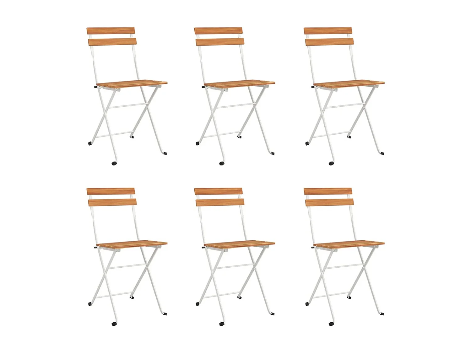 Chaises de bistrot pliantes lot de 6 Bois d'acacia solide acier