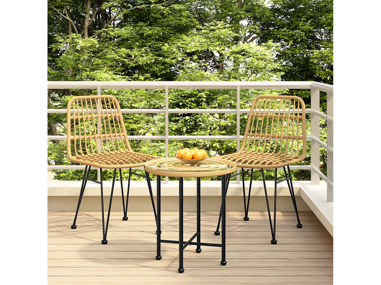 Chaises de jardin lot de 2 48x62x84 Résine tressée