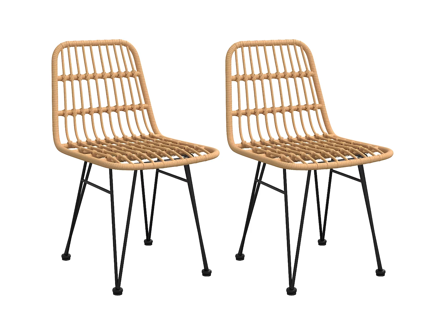 Chaises de jardin lot de 2 48x62x84 Résine tressée