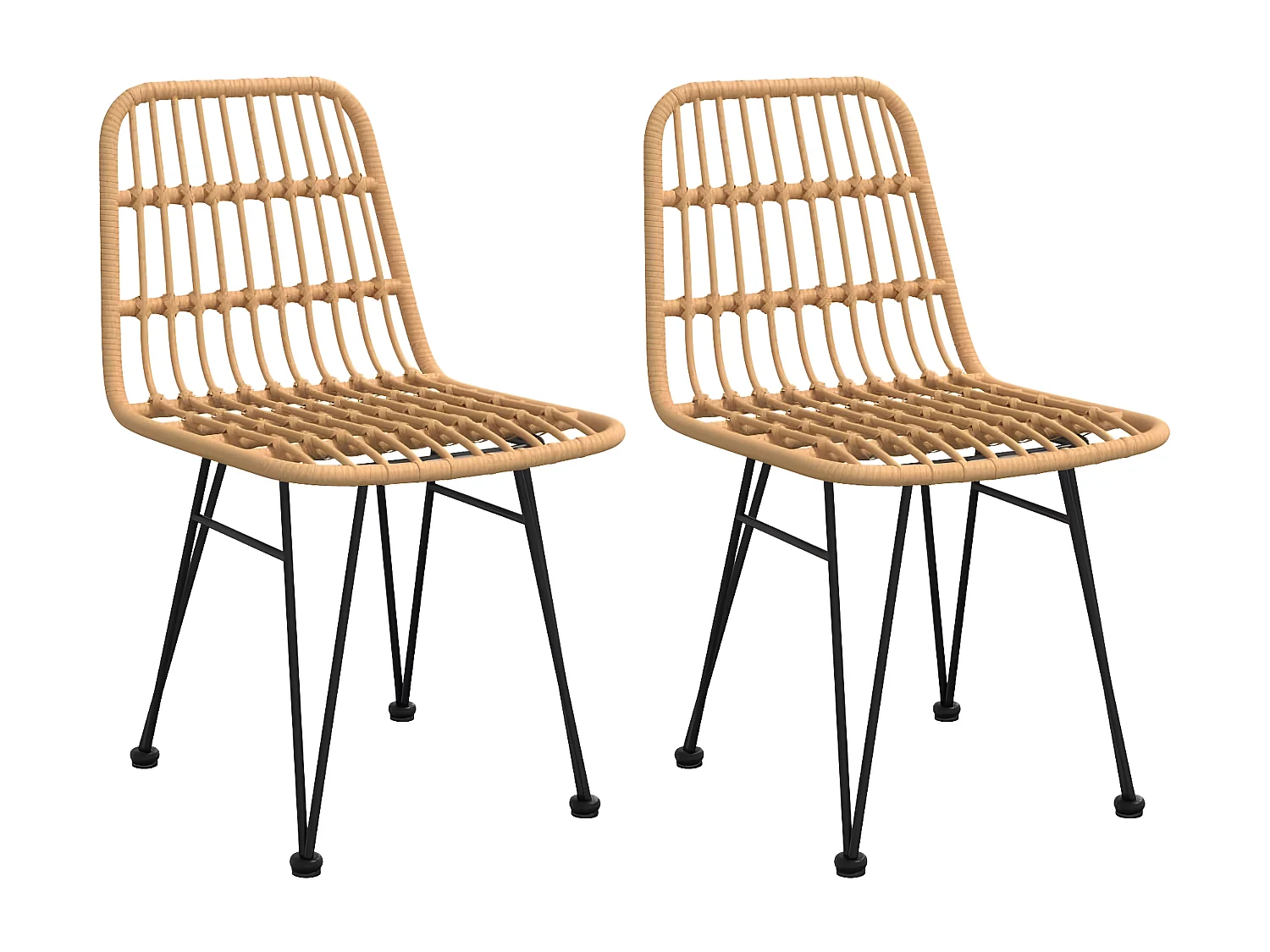 Chaises de jardin lot de 2 48x62x84 Résine tressée