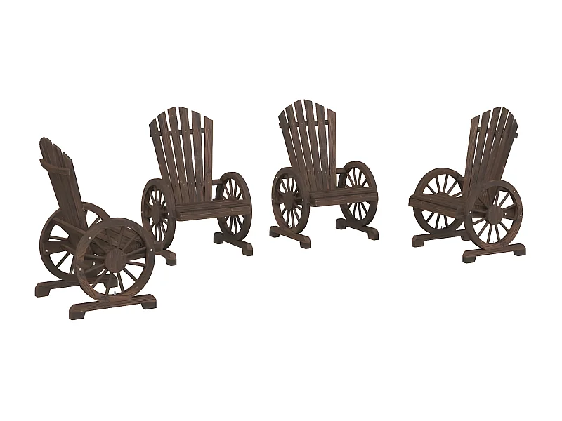 Chaises de jardin Adirondack 4 pcs bois de sapin massif
