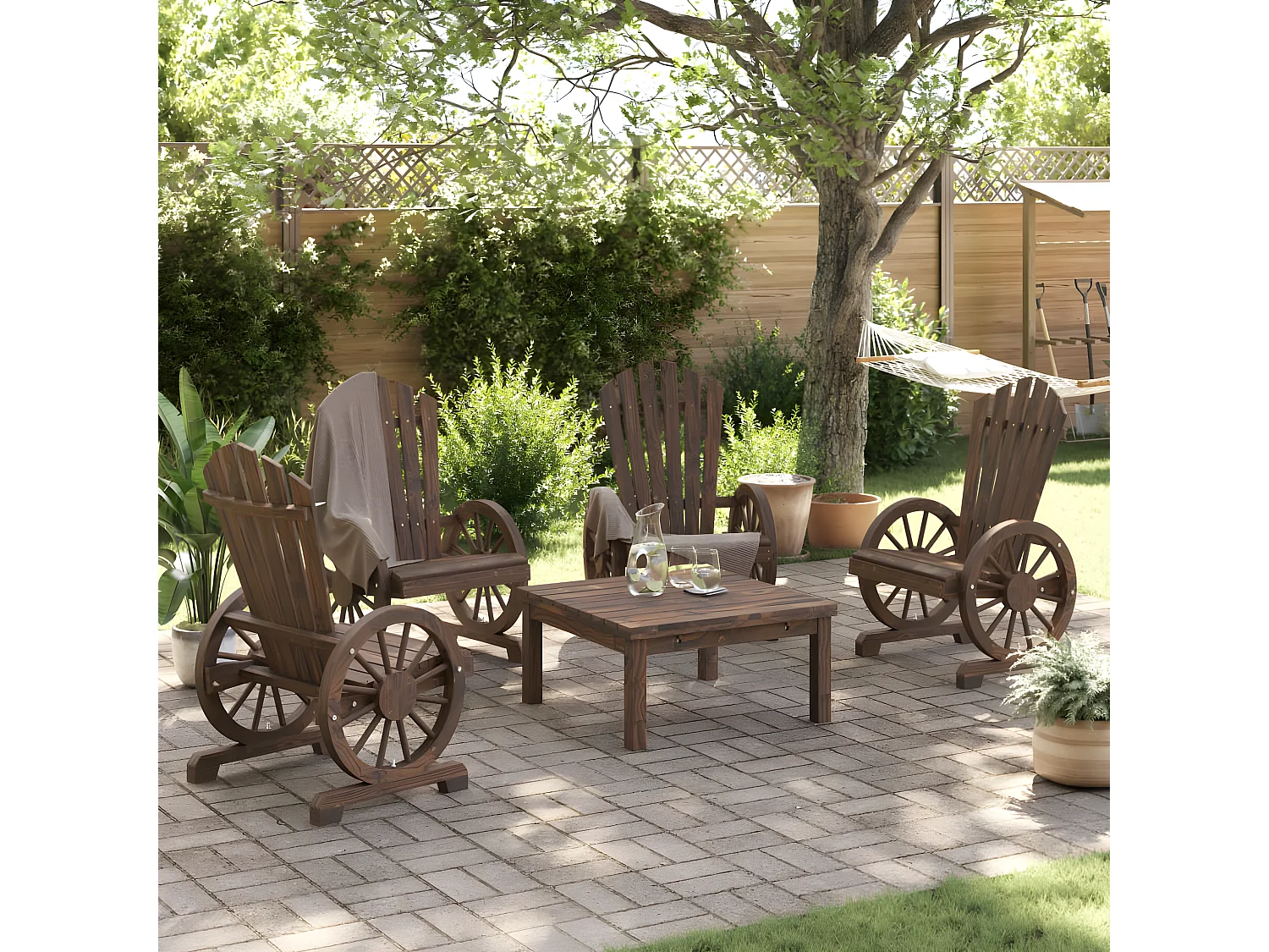 Chaises de jardin Adirondack 4 pcs bois de sapin massif