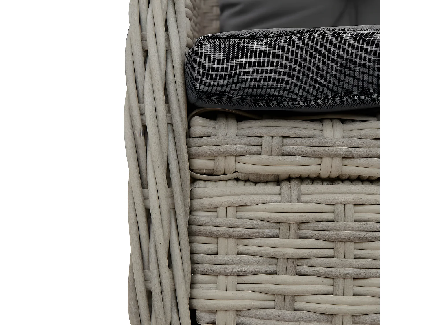 Chaises inclinables de jardin lot de2 gris clair résine tressée