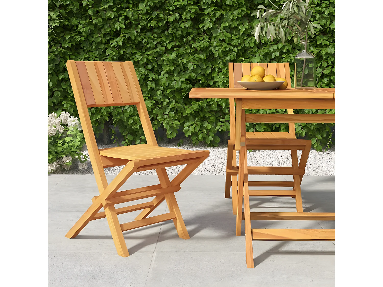 Chaises de jardin pliantes 2 pcs 47x61x90 bois massif teck
