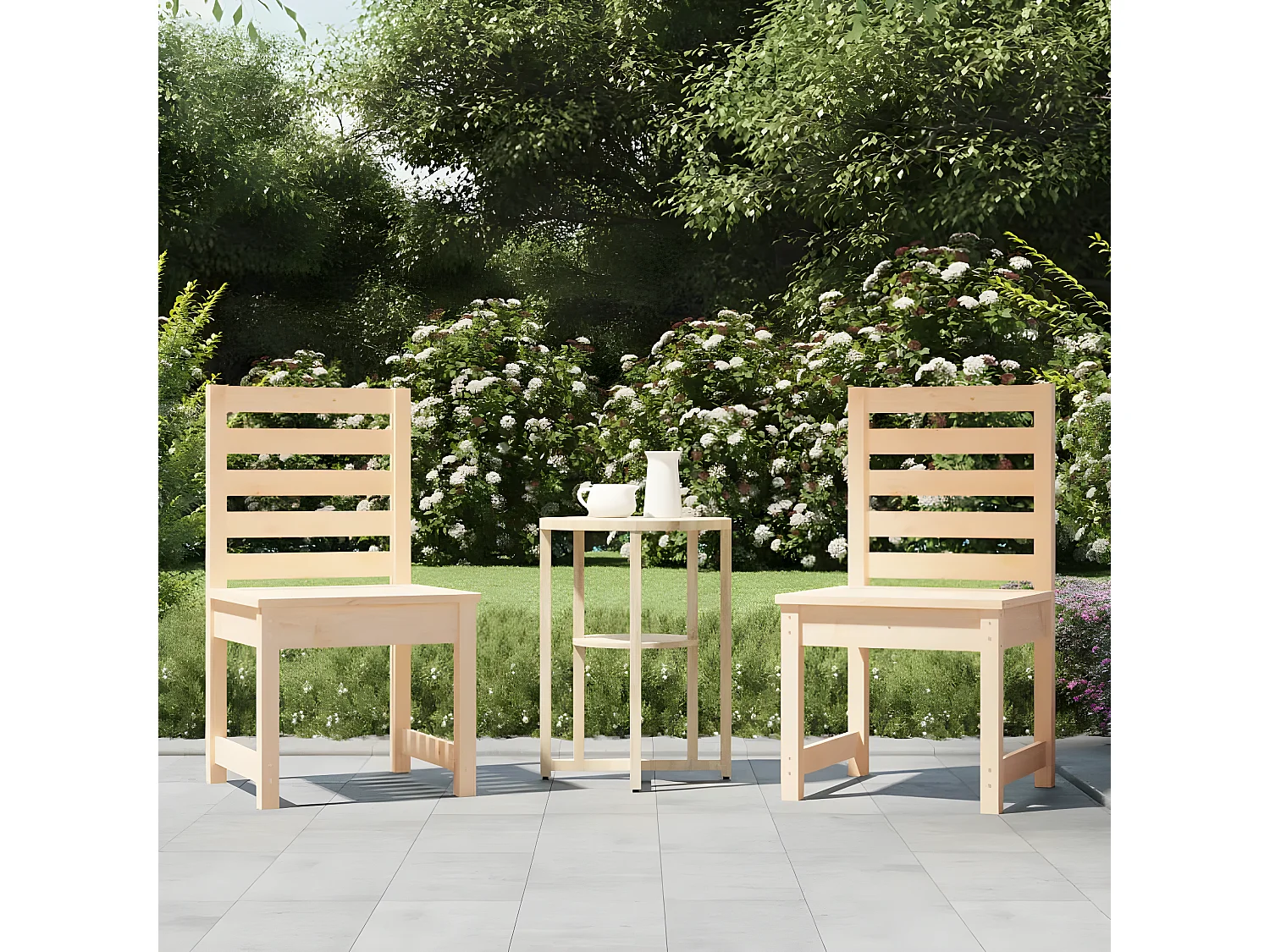 Chaises de jardin 2 pcs 40,5x48x91,5 bois massif de pin