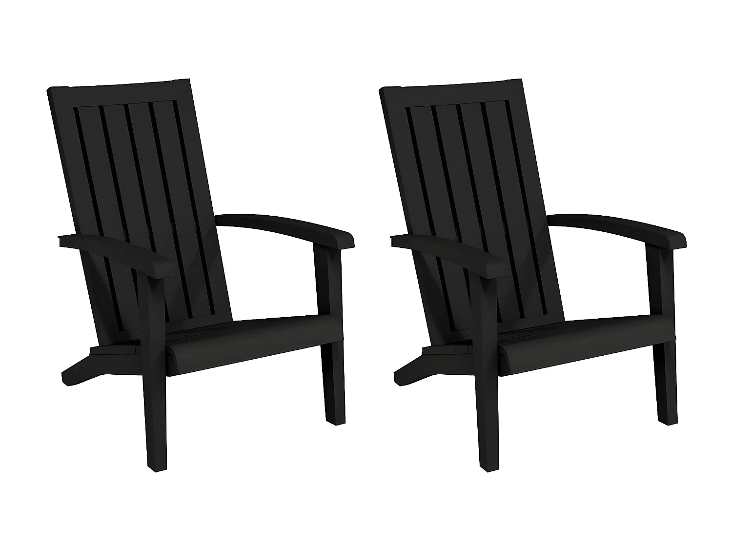 Chaises de jardin Adirondack lot de 2 noir polypropylène