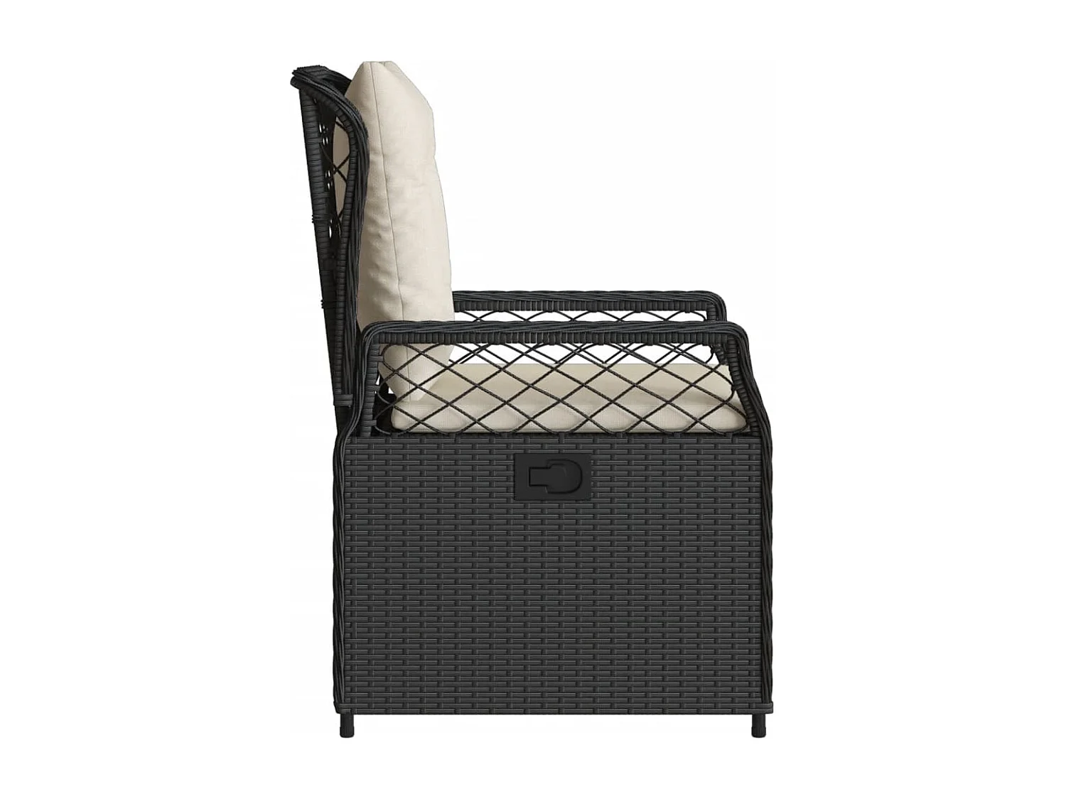 Chaises inclinables de jardin lot de 2 noir résine tressée