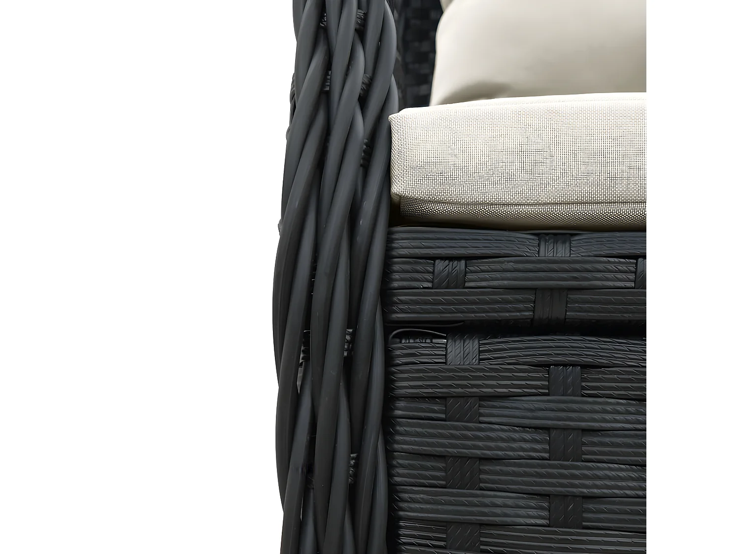 Chaises inclinables de jardin lot de 2 noir résine tressée