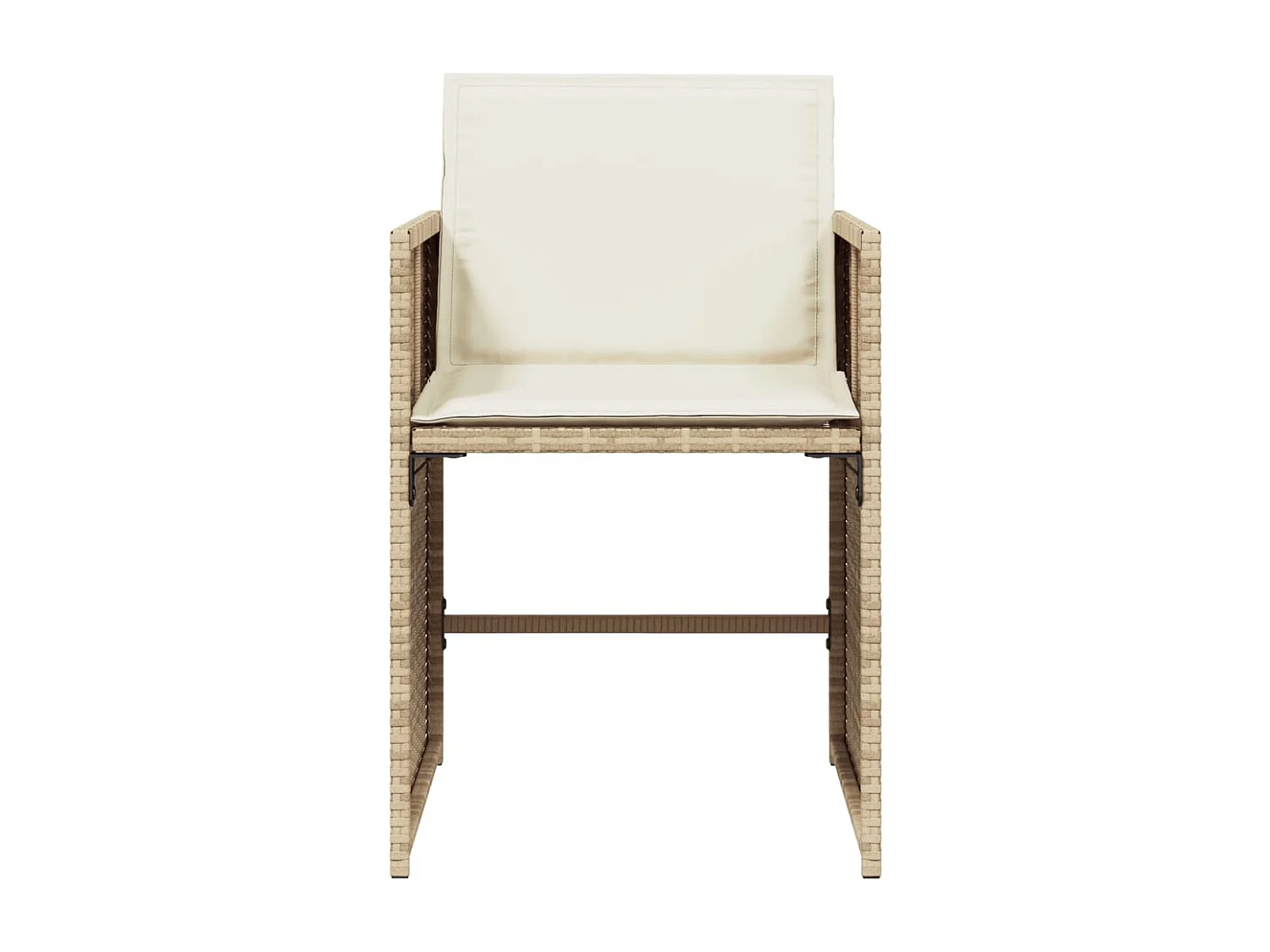 Chaises de jardin avec coussins lot de 4 beige résine tressée