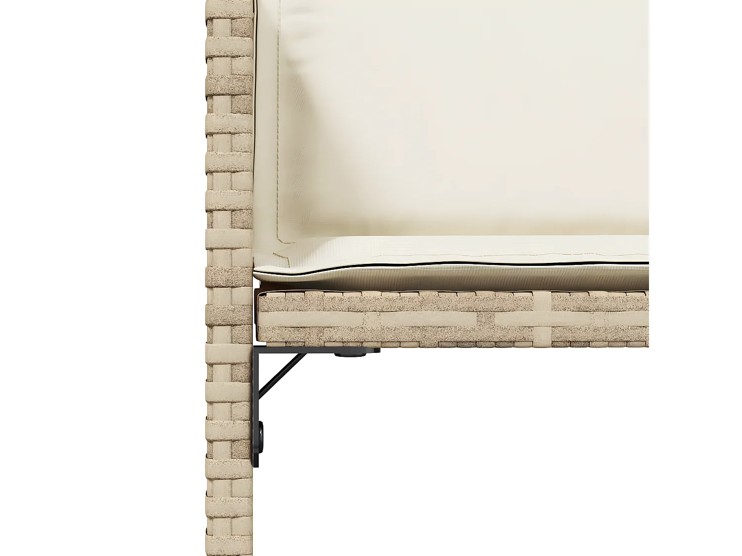 Chaises de jardin avec coussins lot de 4 beige résine tressée