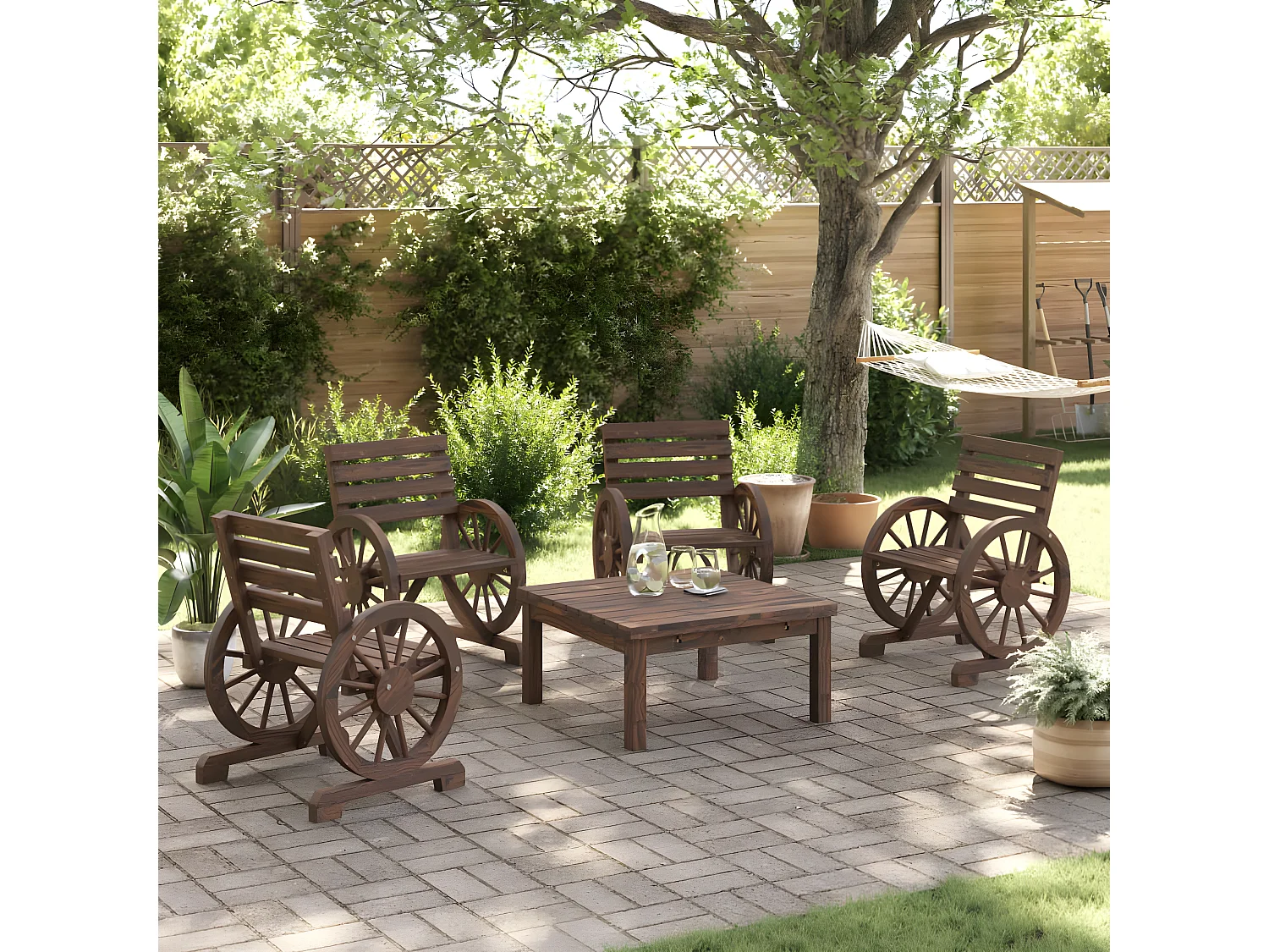 Chaises de jardin 4 pcs Bois de sapin massif