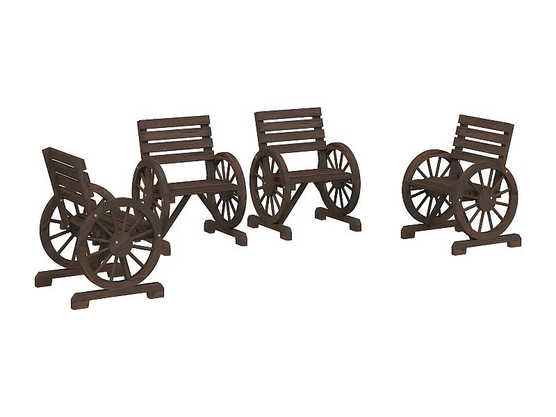 Chaises de jardin 4 pcs Bois de sapin massif