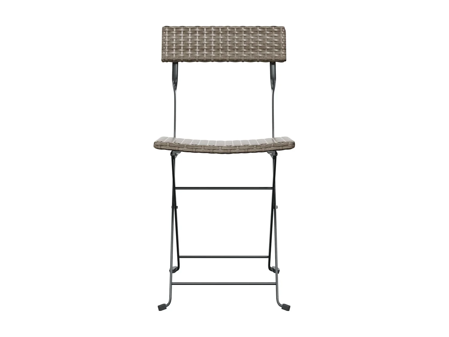 Chaises de bistrot pliantes lot de 6 Gris Résine tressée acier