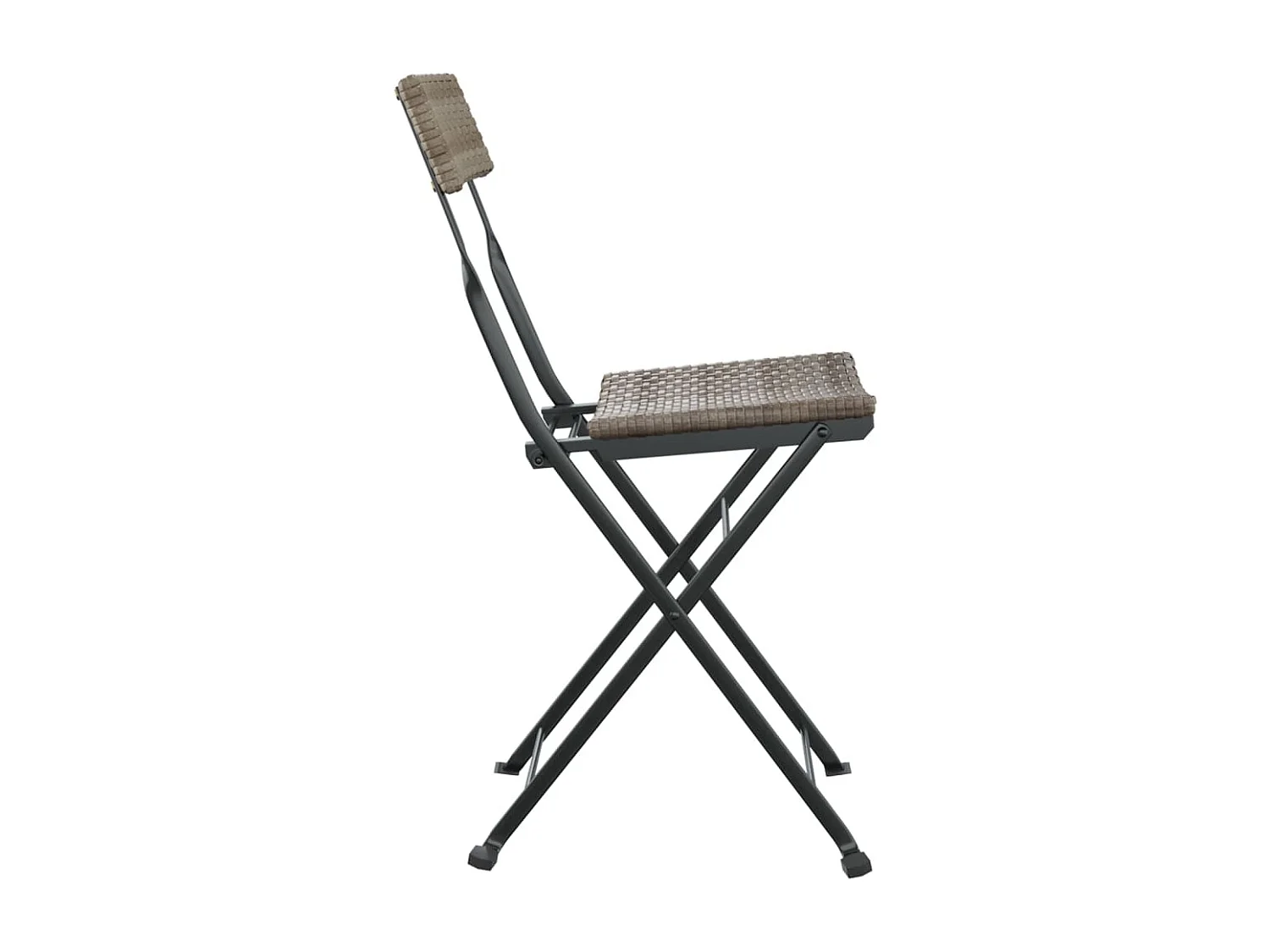 Chaises de bistrot pliantes lot de 6 Gris Résine tressée acier