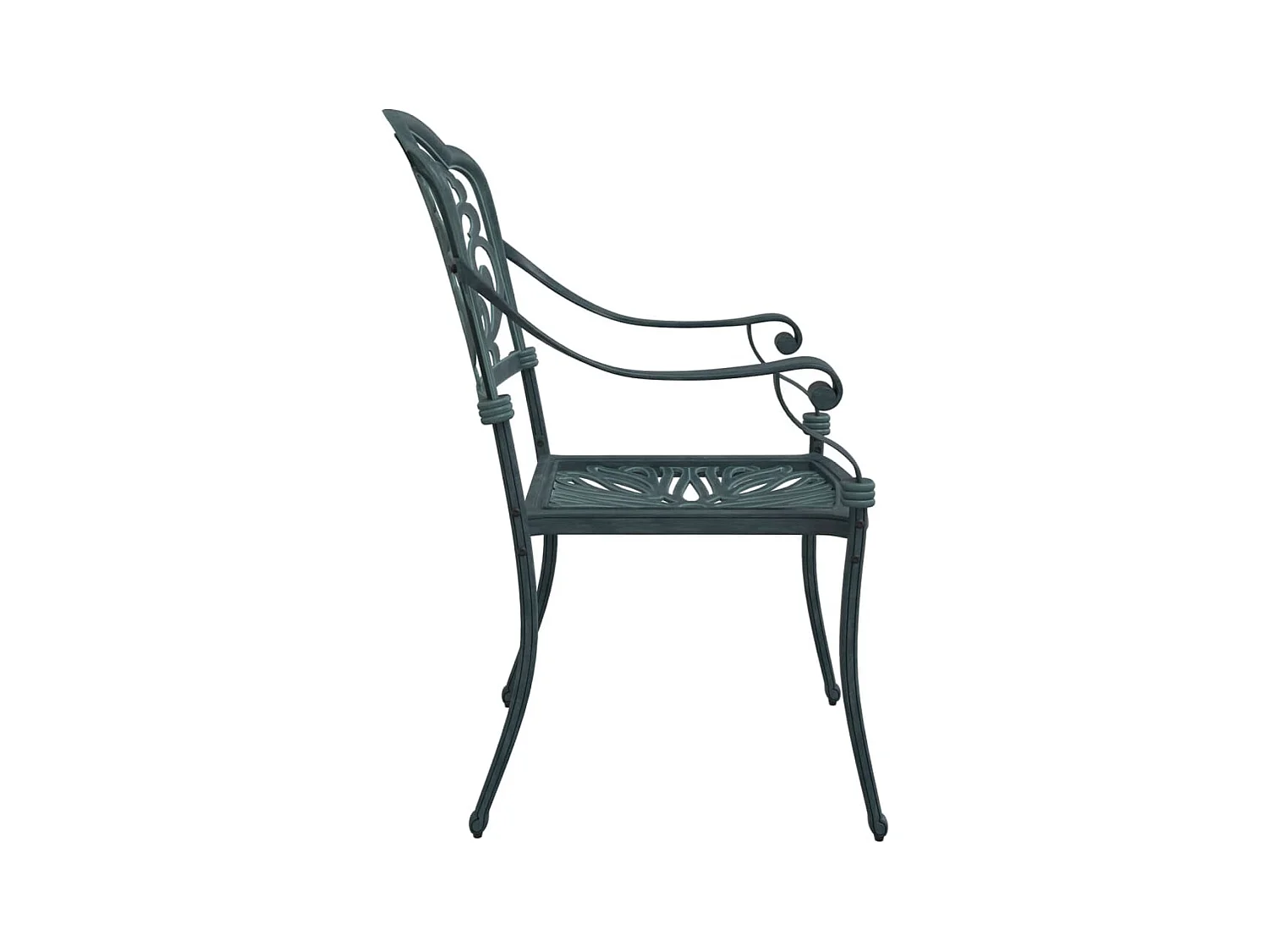 Chaises de jardin lot de 2 vert aluminium coulé