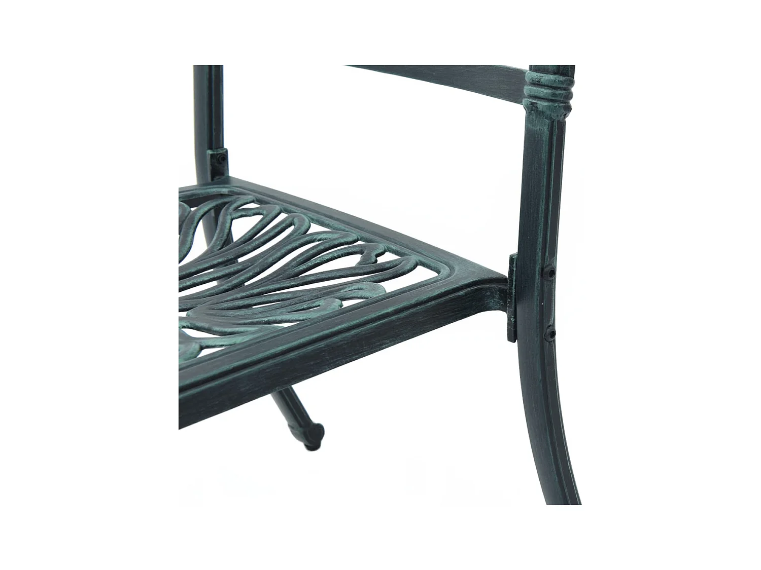 Chaises de jardin lot de 2 vert aluminium coulé