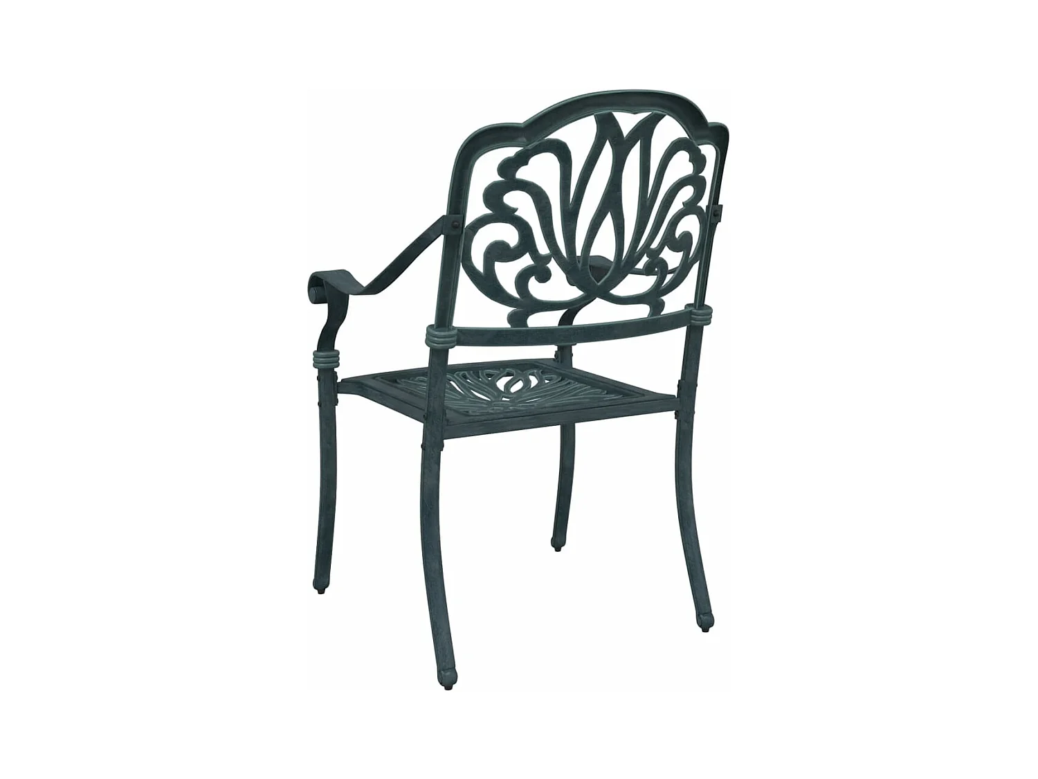 Chaises de jardin lot de 2 vert aluminium coulé