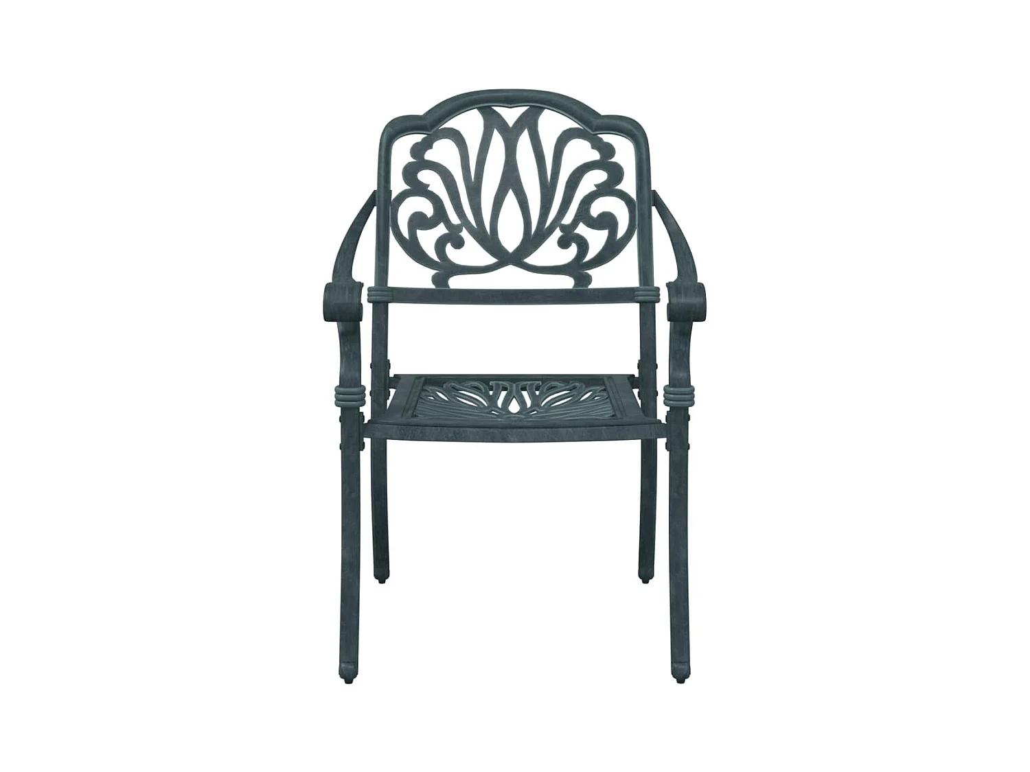 Chaises de jardin lot de 2 vert aluminium coulé