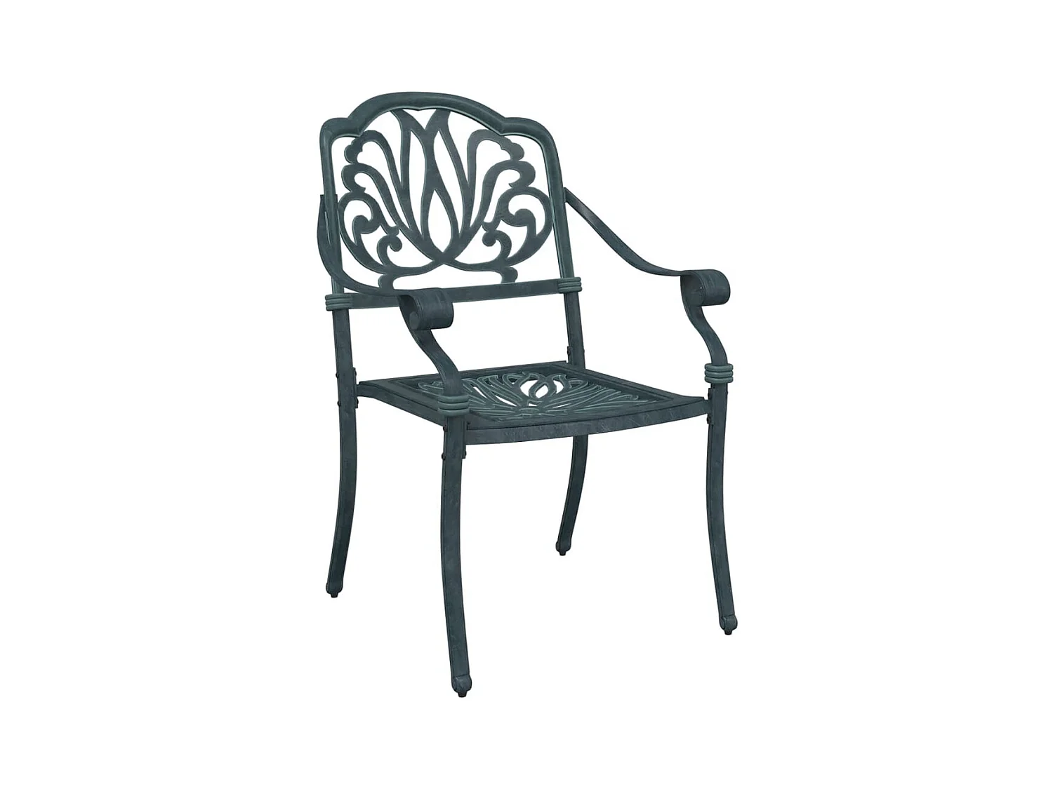 Chaises de jardin lot de 2 vert aluminium coulé