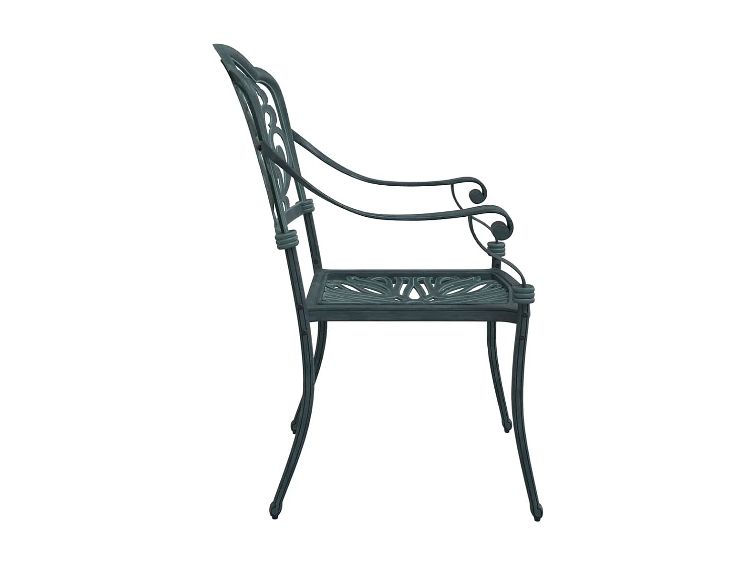 Chaises de jardin lot de 2 vert aluminium coulé