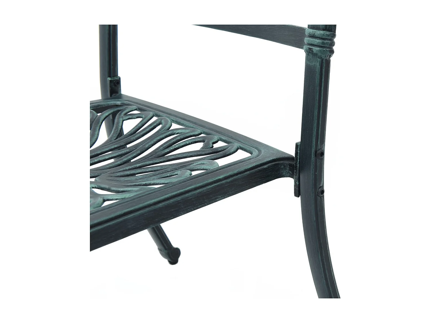 Chaises de jardin lot de 2 vert aluminium coulé