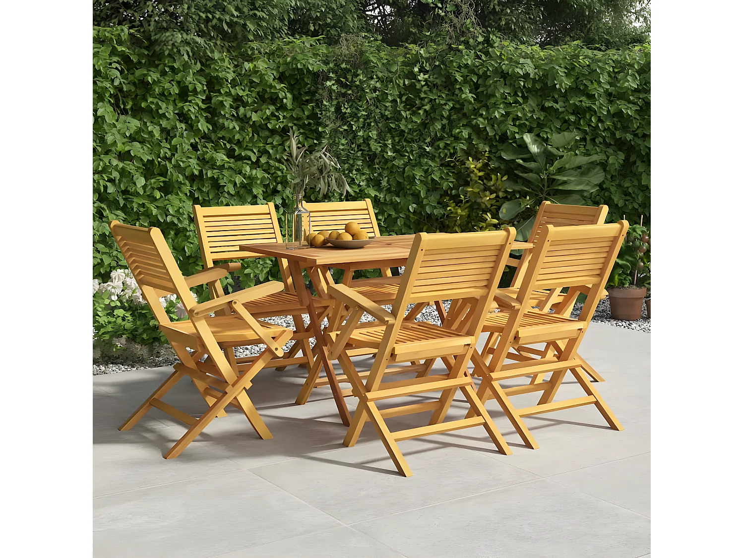 Chaises de jardin pliantes lot de 6 55x62x90 bois massif teck