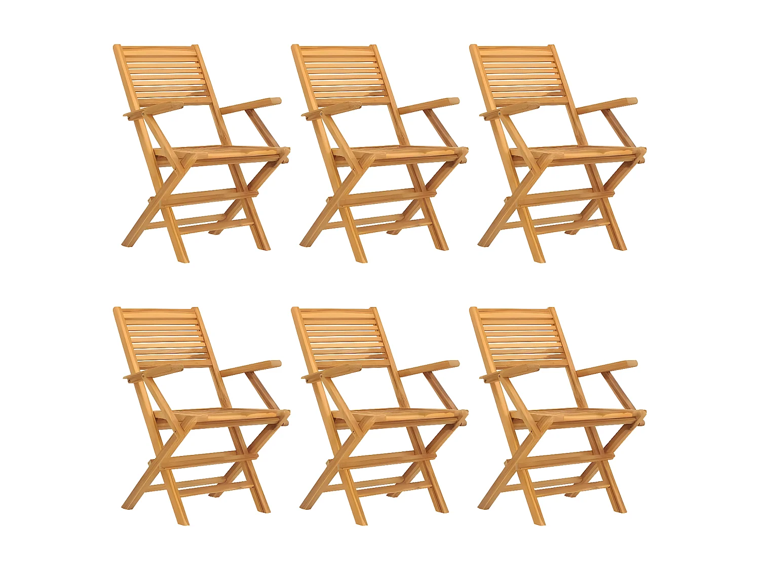 Chaises de jardin pliantes lot de 6 55x62x90 bois massif teck
