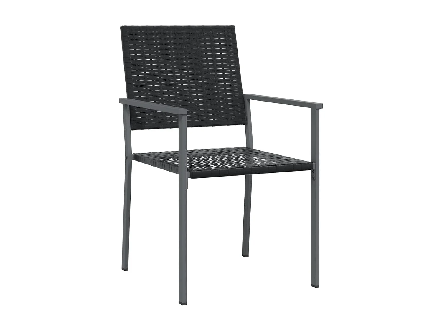 Chaises de jardin lot de 6 noir 54x62,5x89 résine tressée