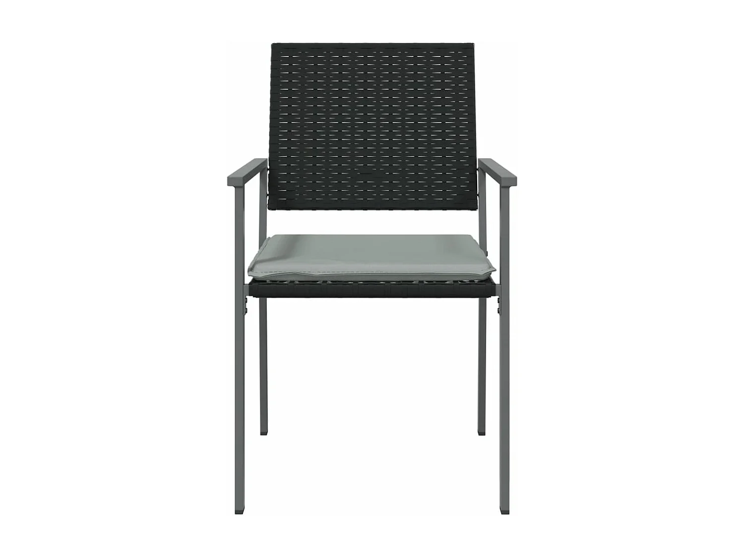 Chaises de jardin et coussins lot de 2 noir 54x62,5x89 rotin