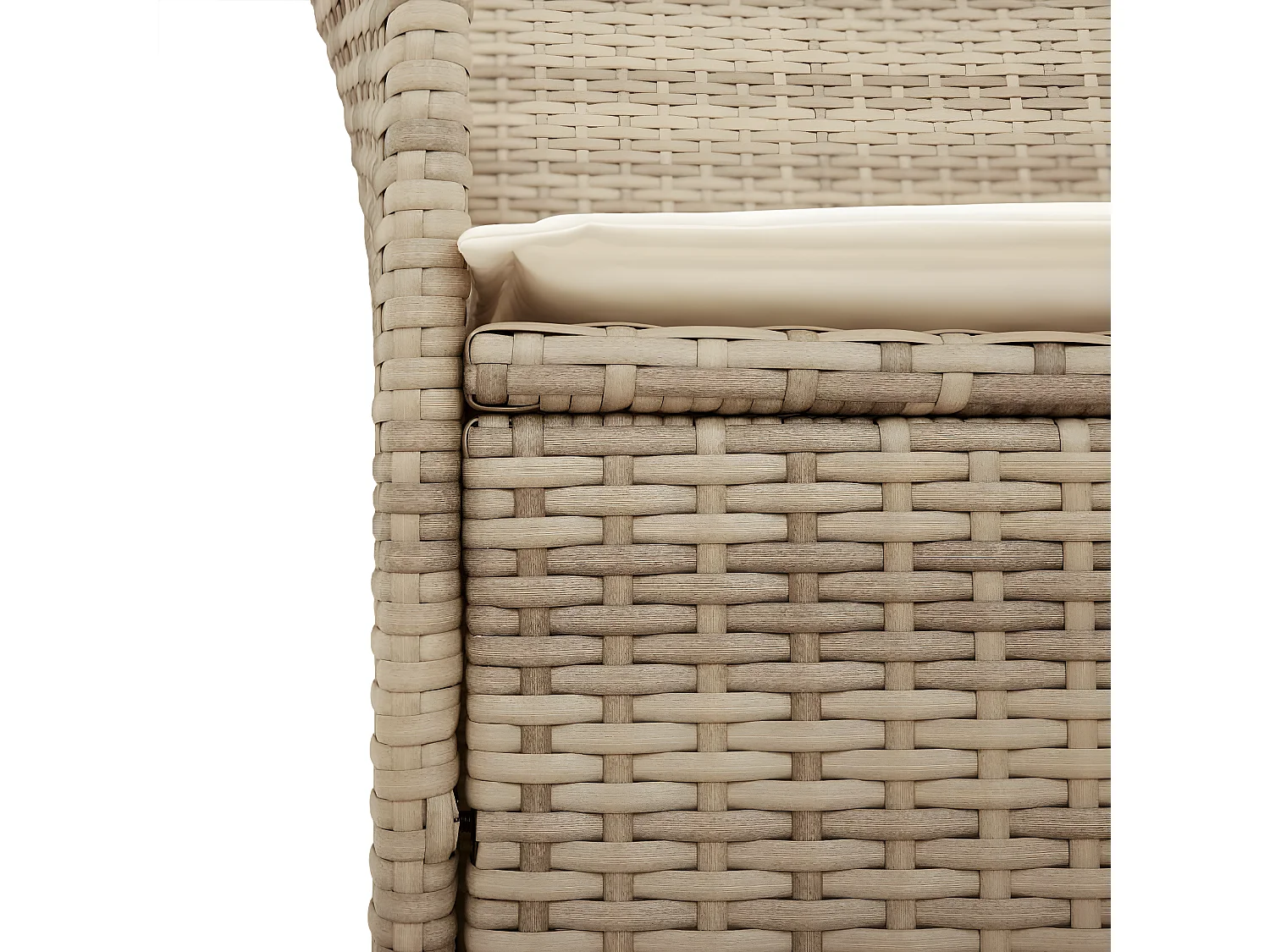 Chaises de jardin coussins lot de 2 beige résine tressée bois