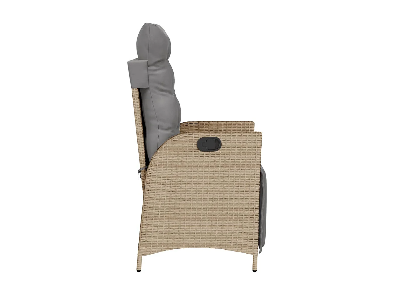 Chaises inclinables de jardin lot de 2 avec repose-pied rotin