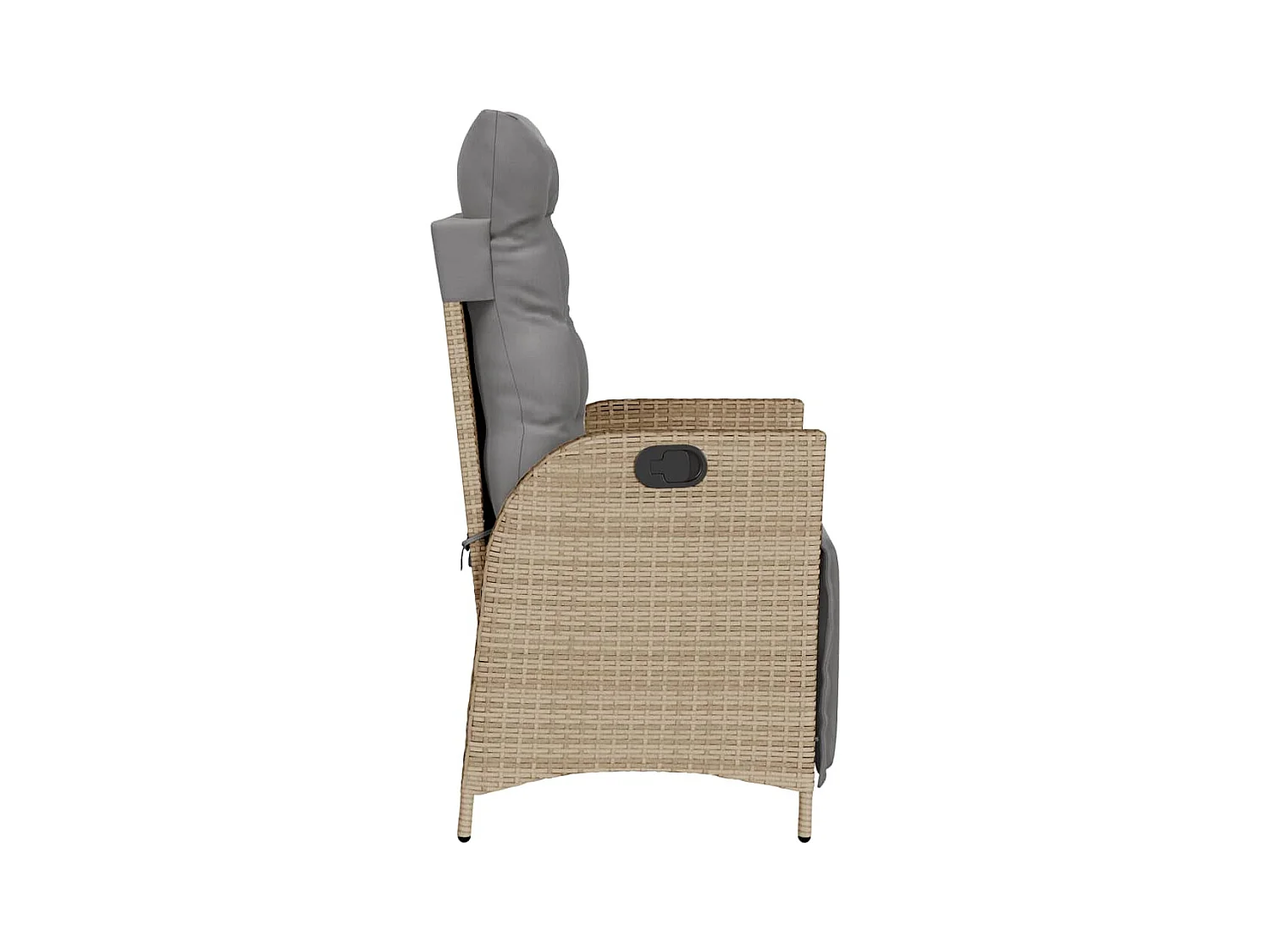 Chaises inclinables de jardin lot de 2 avec repose-pied rotin