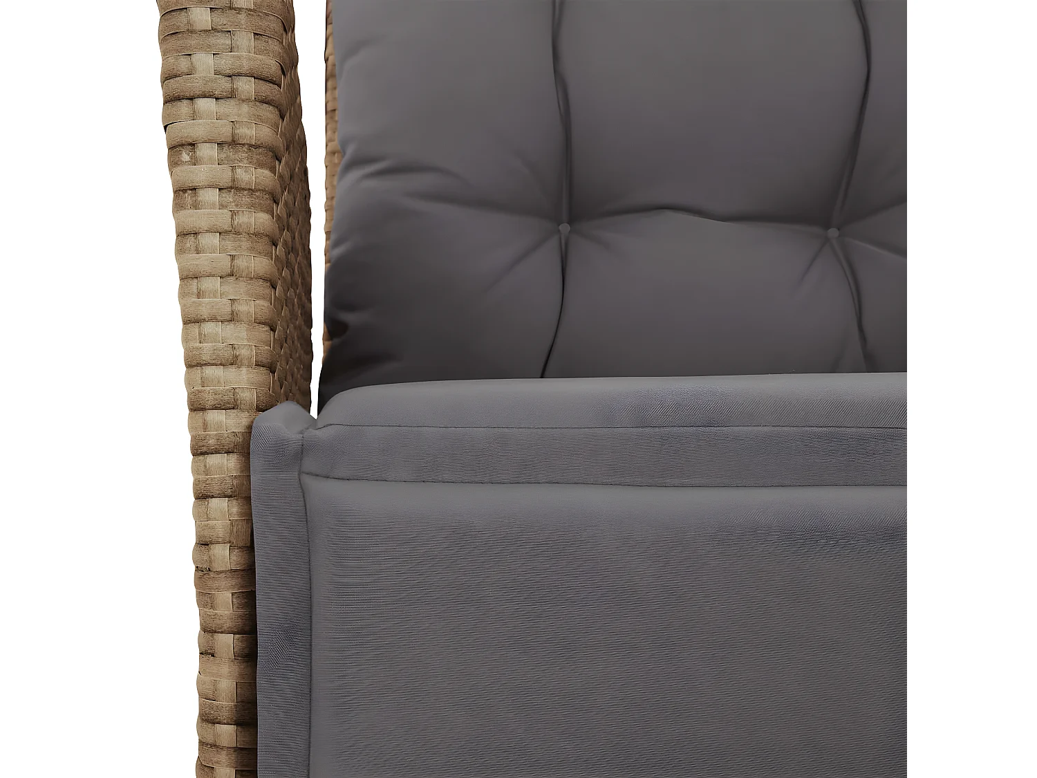 Chaises inclinables de jardin lot de 2 avec repose-pied rotin