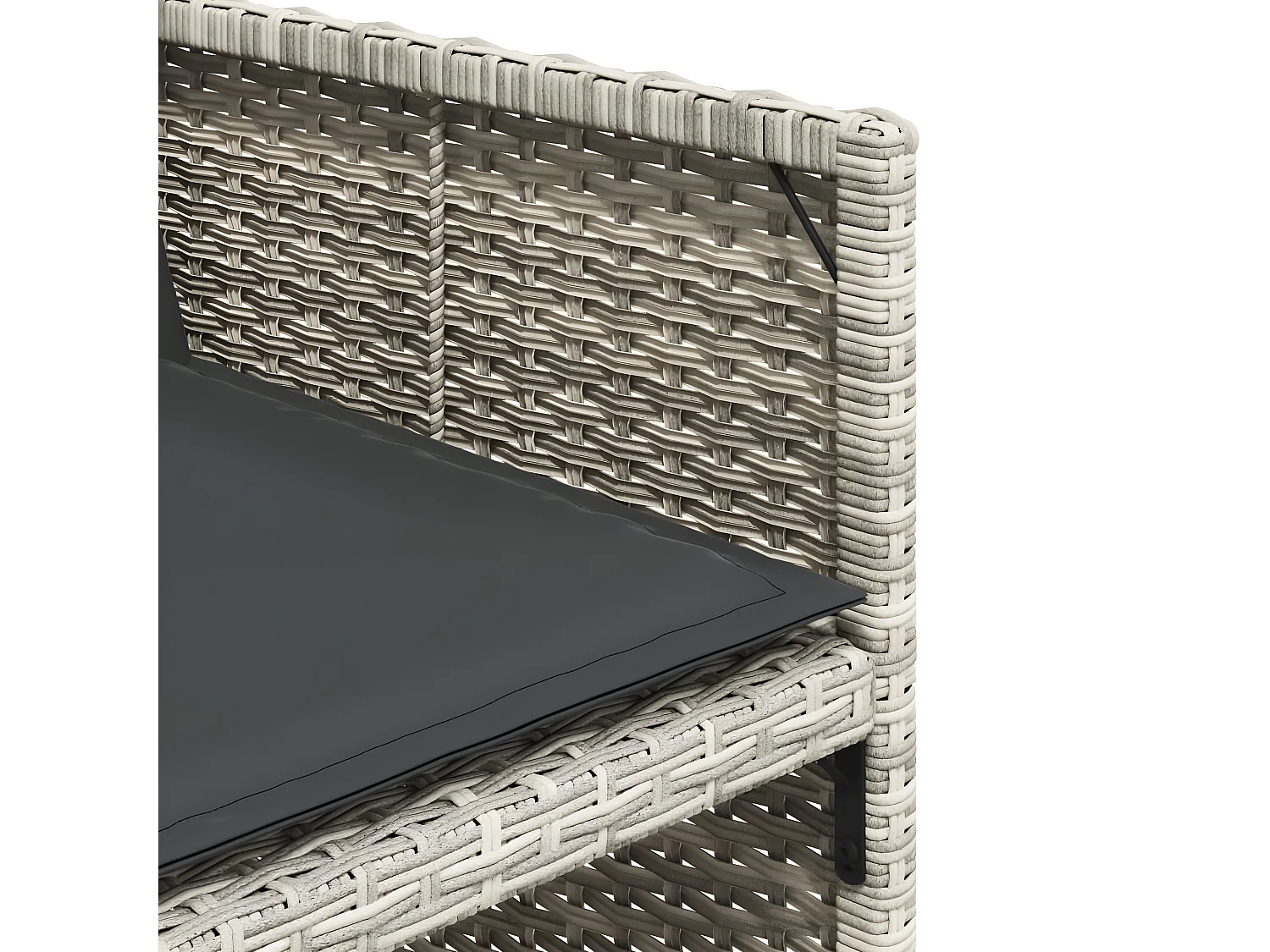 Chaises de jardin avec coussins lot de 4 gris clair poly rotin